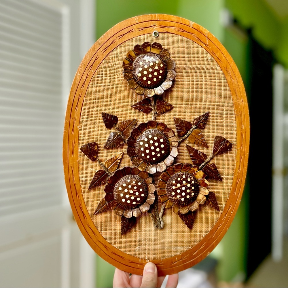 Vintage Rustic Retro Wood Sunflower Flower Spring Summer Cottagecore Wall Art - Picture 6 of 8